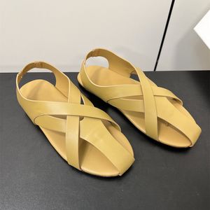 Elegant Comfortable Sandals Fashion Ladies Real Leather Rome Style Casual Flats New Brand Female Outoor Beach Holiday Sandalias