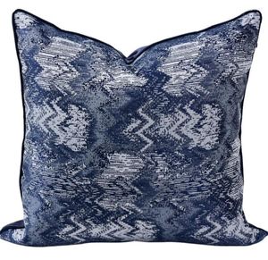 Kudde Fashion Blue Geometric Decorative Throw Pillow/Almofadas Case 45 50 European Vintage Design Cover Home Decorating