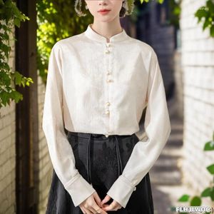 Camicette da donna in stile cinese Chi-pao Collare Design Tops Anno 2024 Spring Women Office Lady Girls Elegant Retro Shirt Blouse Vintage Vintage