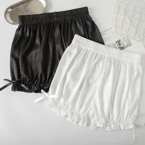 Kvinnors trosor Fashion Maid Sweet Ruffled hem shorts för kvinnor tonåring flickor sommar bowknot lätt pumpa blommor kort byxa