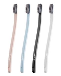Escova de dentes de carvão de bambu para saúde bucal, baixo carbono, cerdas médias e macias, escova de dentes de viagem 6039848