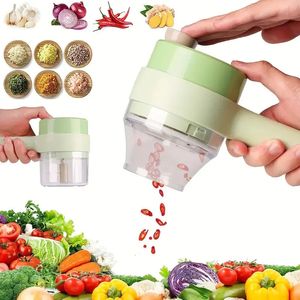 Multifunctional Vegetable Cutter Wireless Electric Garlic Beater Cut Onion And Chili Processor Handheld Gatling Cooking Machine 240325