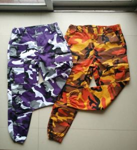 Men039s calça Camuflagem laranja homens e mulheres calças de moletom rosa roxo calça camuflagem Cargo Pant Streetwear Hip Hop HAREM JOG1143212