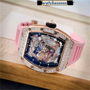 Watch Top Quality Swiss Movement Watch Ceramic Dial with Diamond Womens Made Rm5703 Original Diamond Rose Gold Crystal Dragon Limited Edition Leis