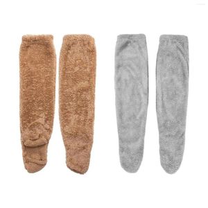 Women Socks Thigh High Over Knee Boot Stockings Elastic Leg Stocking Soft Long Warm Thick Plush Warmers For Household Winter