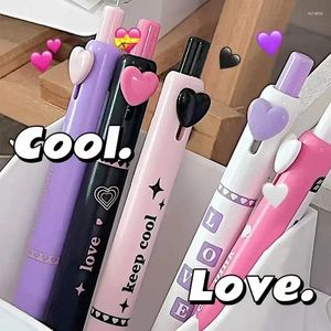 5pcs/Box Sweet Love Taste 0,5 mm Kugelschiffe Schwarze Farbe Tinte Pink Press Gel Pen Geschäftssignatur für das Schreiben der Schule