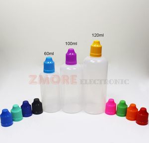 60 ml 100 ml 120 ml Elektronik Pe E Flüssigflaschen -Tropfen Kunststoff Ejuice leere Flaschen Kinderprofessionalkappen Lange dünne Nadel -Tipps Trans5341290