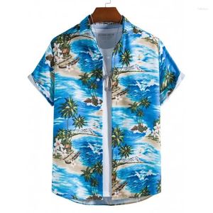 Men's Casual Shirts 2024 Hawaiian Beach Holiday Plant Flower 3d Print T-shirt Homme Streetwear Men Women Lapel Short-sleeved Clothing
