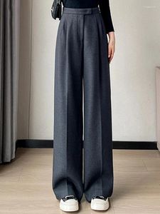 Women's Pants Loose Women Wide Leg Fashion Office Autumn Casual Solid Color Slim Fit High Waist Straight