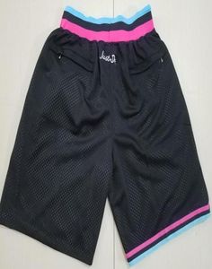 Новые шорты команды шорты винтажные шорты Baseketball Zipper Pocket Одежда черный розовый цвет только что сделанный размер sxxl7163576