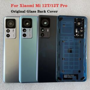 Xiaomi Mi 12t Pro Temperli Cam Arka Kapak Mi12t Geri Pil Kapak Kapısı Gövdesi + Kamera Çerçevesi için Orijinal