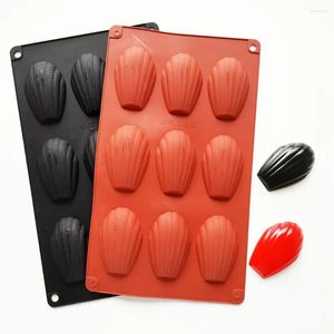 Moldes de cozimento 9 buracos Madeleine Silicone Shaped Candy Mold. Cookies Biscuit Chocolate Bakeware Tools Acessórios de cozinha sobremesa