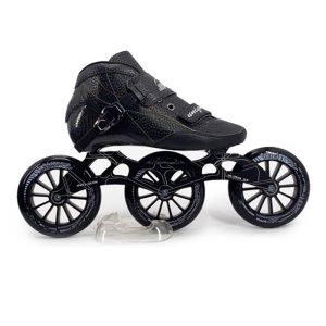 Tênis de tênis de skates de patins em linha skate Sapatos de skate Concorrência de fibra de carbono3*125mm Wheels Racing Racing Skate Patines para crianças adultos