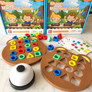 Kinder Geometrische Formfarbe Matching Puzzle Baby Montessori Bildungslernen Holzspielzeug für Kinder Interaktives Kampfspiel