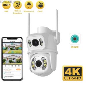 Другие камеры видеонаблюдения Taitas 8MP Wi -Fi Camera Ptz Dual Ensen Auto Tracking Night Vision CCTV Камера камера открыто 4MP Security IP -камера ICSEE Y240403