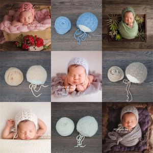 Accessories Jane Z Ann newborn handmade needle pattern solid color soft hat wrap Photography prop cap studio shooting accessories