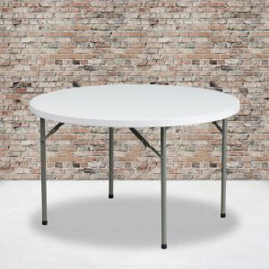 Einrichtung 4foot runder Granit weißer Kunststoffklapptisch im Freien Tisch Camping Table Set Faltbarer Tisch