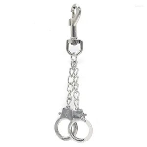 Keychains Creative Officer Handcuff Keychain Charms Plånbok Beltkedjan Keyring Handbag Key Chaveiro