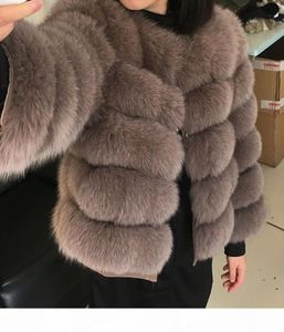 2020 New Winter Coat 50cm Natural Fox Fur Coat Women Winter Natural Fur Vest Jacket Fashion Silm Outwear Real Faux Fur Vest Coat F1430005