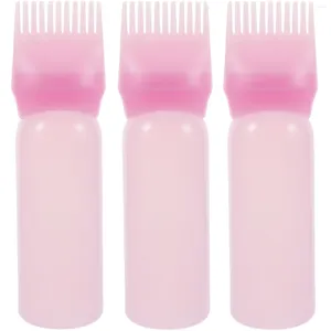 Speicherflaschen 3pcs Haarfarbe Applikator Pinsel Färbemittel Shampoo Flasche Öl Kamm Nachfüllbares Malvorlagen -Styling -Werkzeug