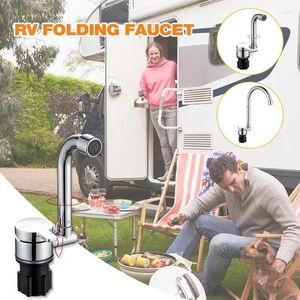 Kitchen Faucets Foldable RV Water Tap Chrome Polished Rust-Proof Faucet With Brass Construction Boating Equipment For Bar Yacht Boathouses