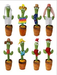 Novelty Games Toys Dancing Talking Singing Cactus Stuffed Plush Toy Electronic with Song Potted Toy For kids and Adu5274567