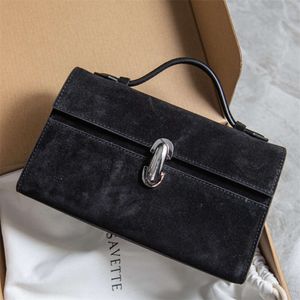 Italiensk nisch flip kalvläder handväska mocka en axel crossbody handväska äkta läder liten fyrkantig väska för kvinnor012