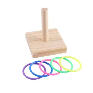 Andra fågelförsörjningar Gym IQ Träning Foraing Trä Pet Stacking Color Ring Toys Playground Chew Toy Parrots Platform