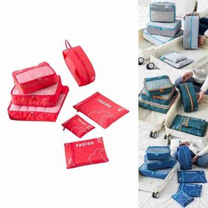 Depolama çantaları jfbl 7 adet Set Seyahat Organizatör Bavul Taşınabilir Bagaj Giysileri Ayakkabı Düzenli Teseç Paketleme