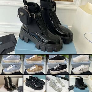 남성 여성 디자이너 Rois Boots Ankle Martin Boots 및 Nylon Boot Military Inspired Combat Boots Nylon Bouch 부착 된 발목 35-45 가방과 함께.