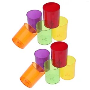 Mum Tutucular 10 PCS Renkli Plastik Bardaklar Şamdan Tutucu Adive Damla Koruyucular Kokulu Konteyner Temiz Tealight Dekorasyon Balmumu