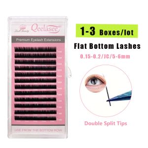 Eyelashes Qeelasee Flat Bottom Eyelashes Extension bulk wholesale 6mm 7mm Mink individual Lashes under Eye lower short size J curl cilia