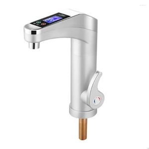 Kökskranar LCD Electric Faucet Touch Sn Instant Water Heating Tap Intelligent Digital Display Washroom Heater Drop Delivery DHK26