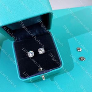 Luxo 925 Praços de orelha de prata Brincos de diamante para mulheres requintadas mini brincos de alta qualidade jóias femininas presente de namorado com caixa