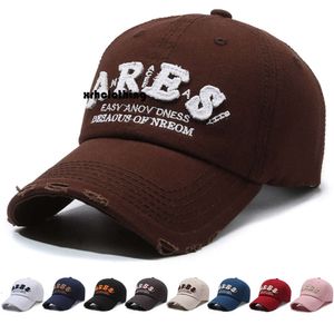 Baseball Cap Hat Women, lavado em cartas de primavera e outono, Pato perfurado para homens ao ar livre, proteção de rua, sombreamento do sol, chapéu de beisebol