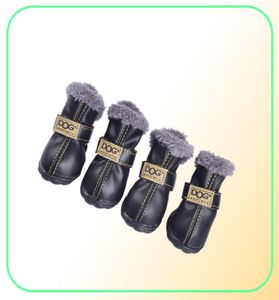 Dog Apparel Pet Shoes 4pcsSet Warm Winter Pet Boots for Chihuahua Waterproof Snowshoes Outdoor Puppy Outfit Anti Slid6903428