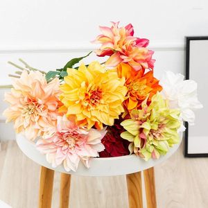 Decorative Flowers Artificial Plants Green White Dahlia Pink Azalea Home Garden Decorate