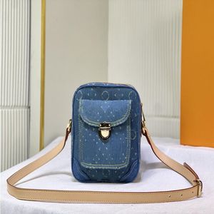 Women Designer Crystal Flap Hobo Bag Top Handle Shoulder Bags Blue Cowboy Crossbody Bag King Fashion Handbag Luxury Tote