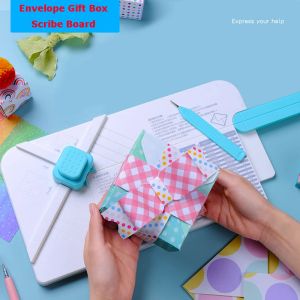 Mats Gift Box Envelope Scribe Board Envelope Punch Board DIY Envelope Pocket Making Embossing Board Paper Cutter