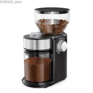 Cafeteiras Burr Grinder Burr Mill ajustável com 18 moagem precisa para café expresso/bebida fria/cafeteira de imprensa francesa Y240403