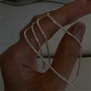 Подвесные ожерелья моды серебряный цвет блестящий ключичный колье для женщин для женщин.