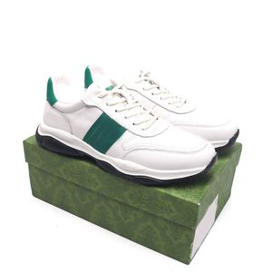 New Men Shoes Designer tênis Sapatos Mens Sapatos de Sênis Casual Casual Casual Couro Branco Retro ao ar livre Running Sports Shotos de Sports Low Cut Shoes Versátil Tamanho 39-46