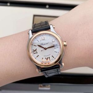 Oferta specjalna 50% zniżki na kręcenie nowego luksusu 30 mm Happy Diamond Rose Gold 278573 Automatyczne mechaniczne zegarek dla kobiet 222853