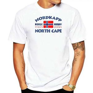 Camisetas masculinas de camiseta imprimida de camiseta de algodão curto de manga curta Nordkapp camisa norueguesa camiseta feminina j240402