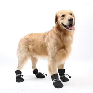 Dog Apparel 4Pcs Pet Shoes Winter Rain Snow Anti-slip Waterproof Booties Socks Rubber For Small Care Puppy Footwear
