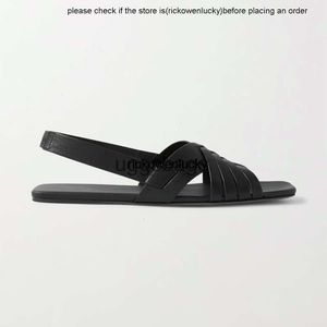 Обувь Row The * Row Lummer Style Leather Woven Fasual Casual Caligae Beach Shoes Flat Sandals для женщин высокое качество высокого качества