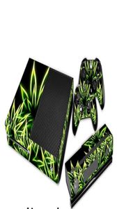 Komplettes Set Green Leaf Vinyl Aufkleber Xbox One Skin Aufkleber PVC Schutzaufkleber Wrap für Xbox One Konsole und 2 Controller3651801