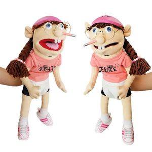 Cartoon Hand Puppet Plushie Toy Stuffed Doll Large Jeffy Puppet Plush Hat Game Toy Girl Cartoon Feebee Hand Puppet Plushie 240328