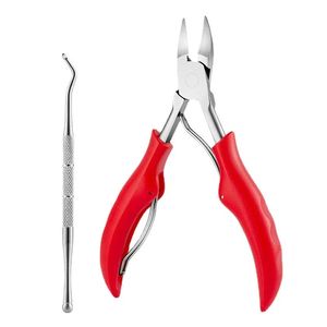 2024 Nail Groove Pliers Bent Nose Plier Dead Skin Clipper Rubber Handle Onychomycosis Ingrowing Nail Clipper Colorful Stainless Steel