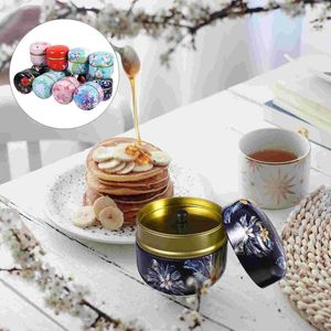 Storage Bottles 12 Pcs Tea Candy Jar Tinplate Jars Tabletop Decor Sweets Container Case Boxes Coffee Candles Biscuit